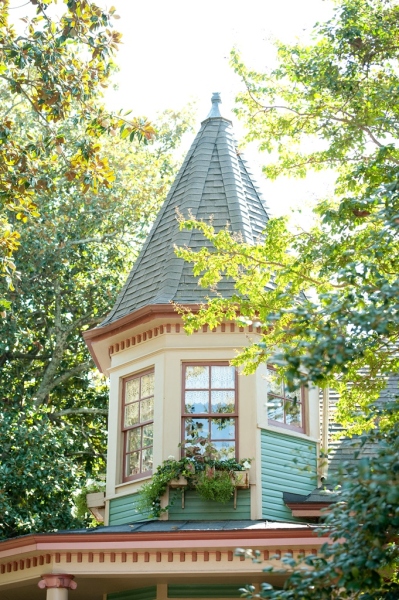 Turret at this Victorian painted lady for sale at 119 N Piedmont Ave, Kings Mountain NC