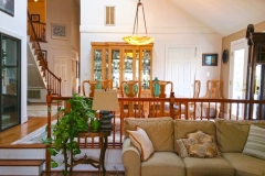 view from the large living room to the dining room at this RTP Home for sale