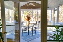 screened porch entry from living room at RTP Home for sale