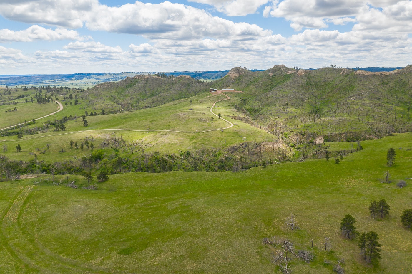differing topography of large acreage ranch