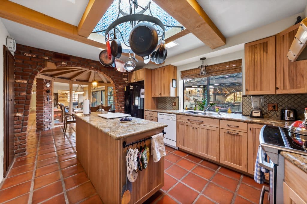 angle view of chefs kitchen in this Unique yucca valley home