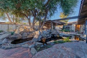 brick walkways at this Unique yucca valley home