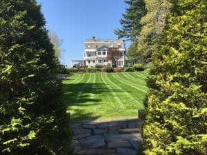 Grand lawn of Greenfield MA historic home Brandt House B&B