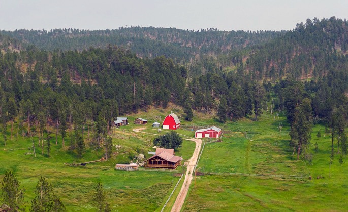 Aerial View of Black Hills Ranch.