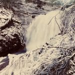 famous waterfalls in winter.