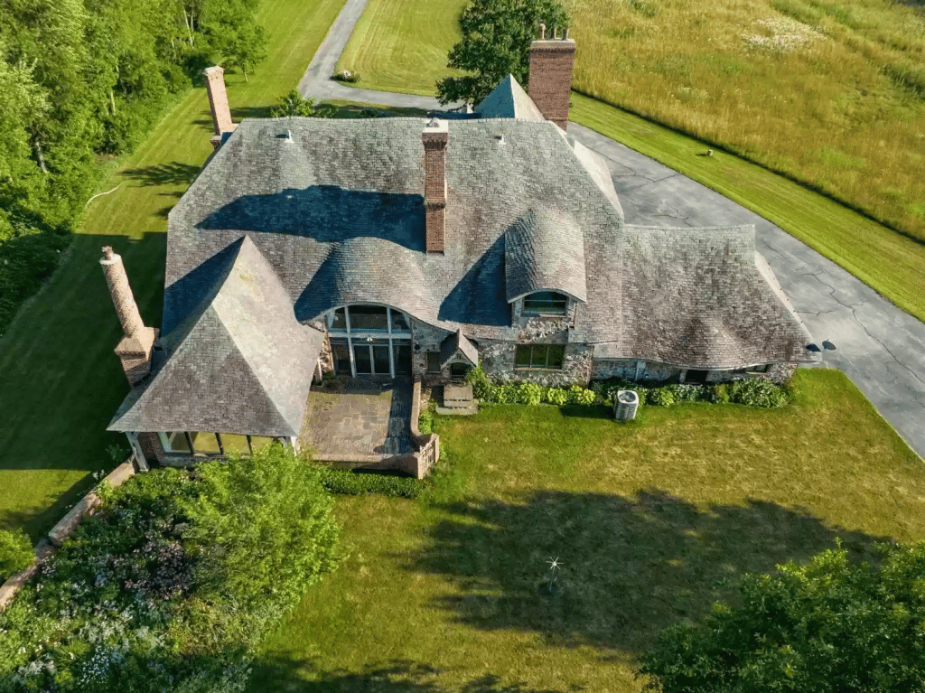 Aerial view of the roof line at Cockstone Cottage
