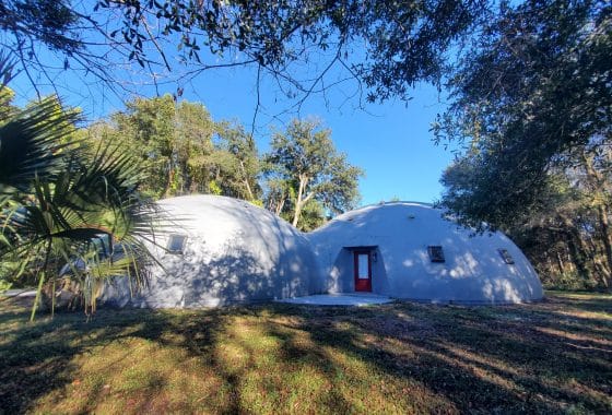 Wooded setting of the Monolithic Dome Home for Sale