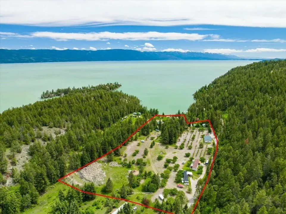 Property borders and view of the Flathead Lake Orchard Estate