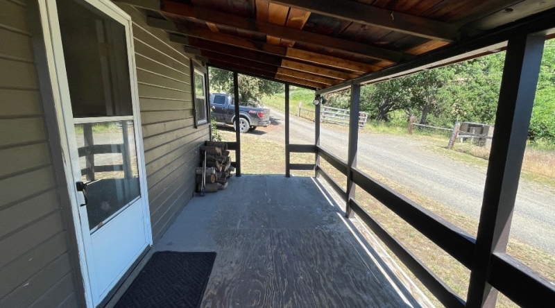 Income producing front porch of a rental house on the Oregon Dream Farm