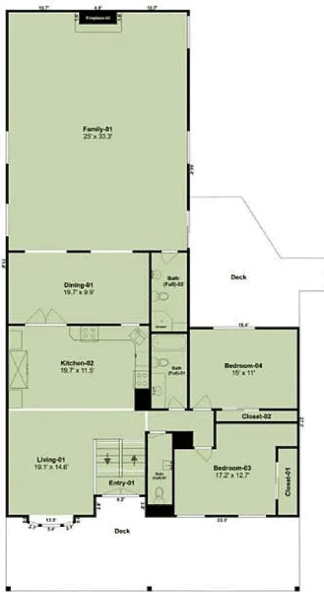 Upper Lever Floor Plan of the Contemporary Multi-Generational House
